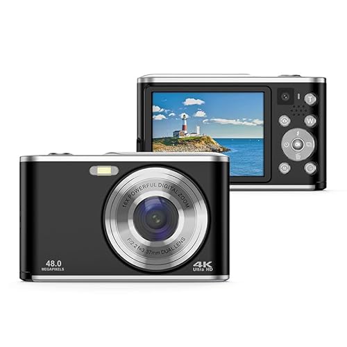 16 Fach Digitale Zoomkamera für Reisefotografie, 2,4 Zoll 44 MP 4K Ultra HD Dual Objektiv Kamera, Stoßfeste Kompakte Digitalkamera für Reise Abschlussfeiern für Erwachsene und von Dpofirs