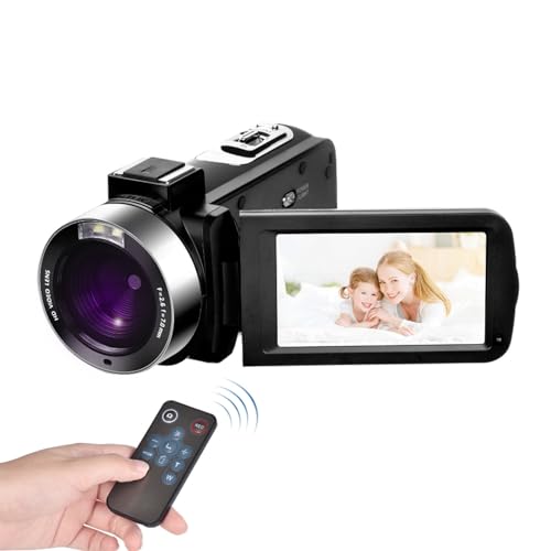 30FPS Videokamera mit 3,0 Zoll IPS Bildschirm, Camcorder IR Nachtsicht, Vlog Kamera 18 Fachem Digitalzoom Webcam mit Fernbedienung für Reisen Hochzeiten von Dpofirs