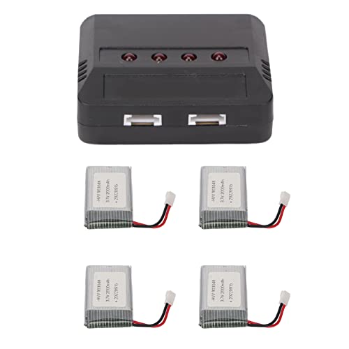 4 Pack 2000mAh 3,7V Hochleistungs-Ersatzakku für KY601S H11D H11C RC Quadcopter, 903048 RC Drohne Akku für RC Quadcopter Drohne von Dpofirs