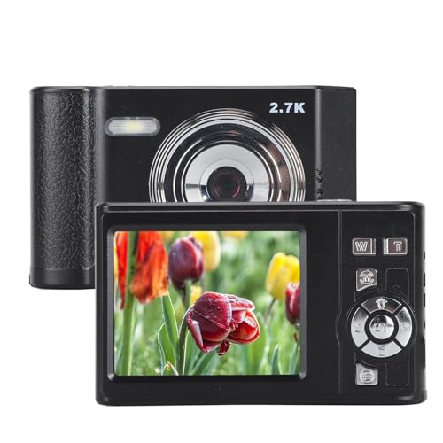 48M-Digitalkamera, HD 1080P-Kamera, Digitale Point-and-Shoot-Kamera mit 8-fachem Zoom, Kompakte Kleine Kamera für Jungen, Mädchen, Teenager, Studenten, Autofokus, (Black) von Dpofirs