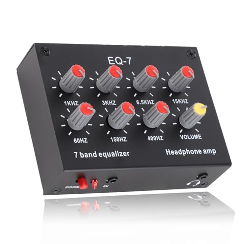 7-Band-Sound-Equalizer, 7-Band-Auto-Sound-Equalizer mit 3,5-mm-Eingang, Unterstützt 4-poligen Stecker, 12-dB-Hochbasseinstellung, Zweikanaliger Digitaler Equalizer von Dpofirs