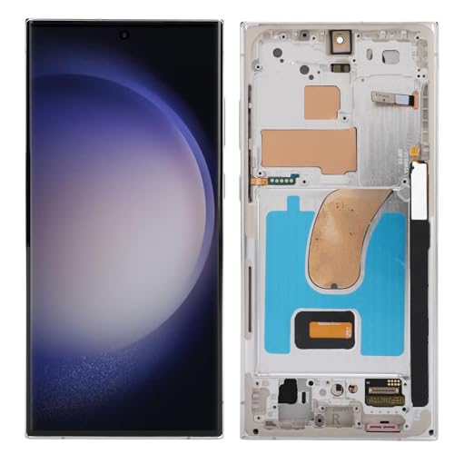 für S23 Ultra Bildschirmaustausch, 6,8 Zoll Telefon Touchscreen Montage mit Werkzeugen, Digitizer Bildschirm mit Rahmen, für S23 Ultra 5G SM S918B EU Internationale von Dpofirs