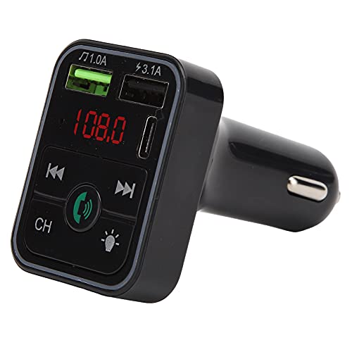 Bluetooth FM Transmitter Auto, Bluetooth Auto Radio Transmitter Freisprecheinrichtung mit Dual USB Anschlüsse Lesen 7 Farben Licht für Auto Radio, Freisprecheinrichtung von Dpofirs