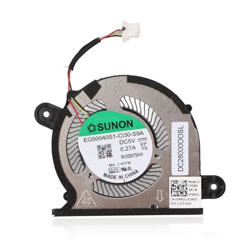 CPU GPU Lüfter for Dell XPS 2020 13 9300 9310 0WX28K 0FRK0V Laptop Ersatzkühler for Dell Laptop (GPU-Lüfter) von Dpofirs