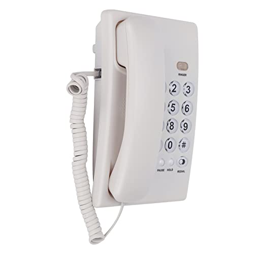 Desktop Festnetz für Senioren, Große Tasten und Schnurgebundenes Telefon für Heimhotel und Büro (einfaches Design) (Weiss) von Dpofirs