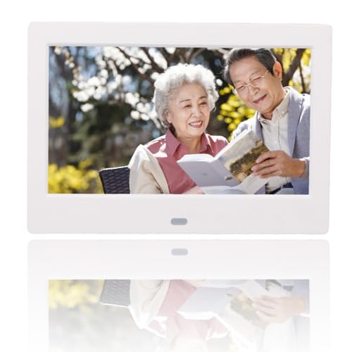 Digitaler Bilderrahmen 7 Zoll, 800 X 480 720P HD Elektronischer Bilderrahmen mit Fernbedienung, Unterstützung von Video, Musik, Uhr, Kalender, mit Speicherkarte, USB, Weiß Digitaler Bilderrahmen 7 Zoll, 800 X 480 720P HD Elektronischer Bilderrahmen mit Fernbedienung, Unterstützung von Video, Musik, Uhr, Kalender, mit Speicherkarte, USB, Weiß von Dpofirs