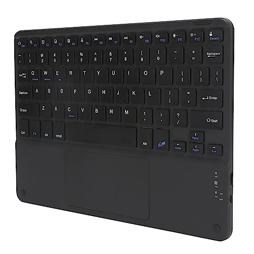 Dpofirs 10 Zoll Ultradünne Drahtlose -Tastatur mit Touchpad, Tastatur für Tablet-Smartphone-Computer-Laptop, Wiederaufladbare -Tastatur (Schwarz) von Dpofirs