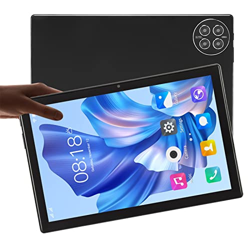 Dpofirs 10-Zoll-WiFi-Smart-Tablet, für Android 12-Tablet, 12 GB, 256 GB, 8 MP-20 MP-Kameras, Lautsprecher, Octa-Core-Prozessor, 1920 X 1200 IPS HD-Bildschirm, 10000 MAh Akku (Schwarz) von Dpofirs