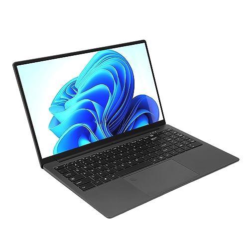 Dpofirs 15,6-Zoll-Laptop für Windows 10 11, 4-Kern-Celeron-Prozessor N5095, 16 GB LPDDR4 2933 MHz, Entsperrung per Fingerabdruck, 5000-mAh-Business-Laptop (16 GB + 128 GB EU-Stecker) von Dpofirs