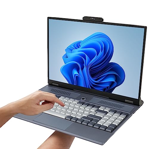 Dpofirs 16-Zoll-Gaming-Laptop für Windows 11, IPS 2,4K 2560 X 1600 16 GB Laptop mit Mechanischer Tastatur, 11. N5105-Prozessor, Bluetooth, Tragbarer WiFi-Laptop (16 GB + 1 TB EU) von Dpofirs