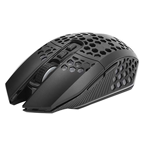 Dpofirs 2,4 GHz Notebook-Computer-Maus, Lademaus Wireless RGB Luminous Hollow Gaming-Maus für Desktop-Notebook-Computer (Schwarz) von Dpofirs