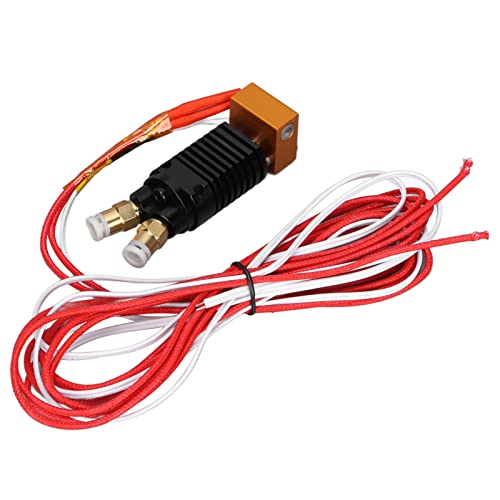 Dpofirs 2-in-1-Out-Hotend-Kit, Extruder-Hotend-Kit, Tragbarer 2-Farben-Metall-12-V-3D-Drucker-Extruder mit Silikon-Abdeckschrauben für Ender 3 für CR10S Pro (12V) von Dpofirs