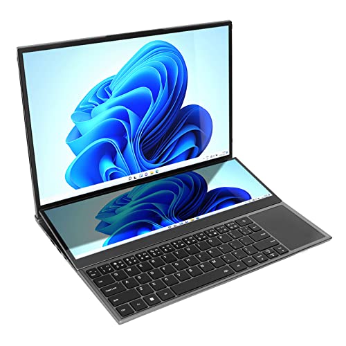 Dpofirs 2 in 1 Touchscreen Laptop, 16 Zoll Dual Screen Laptop für Windows 11 für Core I7 Prozessor 16 GB 1 TB Unterstützung für Zwei Grafikkarten, Gaming Laptop, Touch Display für von Dpofirs