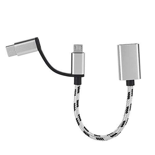 Dpofirs 2PCS USB 3.0 OTG-Datenkabel, Typ-C 2-in-1-OTG-Übertragungskabeladapter, Elektronischer 5-Gbit/s-Übertragungsanschluss für Mobiltelefone und Tablets (Grau) von Dpofirs