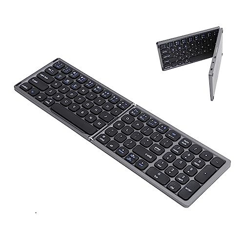 Dpofirs 3.2-4.2V Faltbare Drahtlose -Tastatur, Universelle Ultradünne Tastatur für Tablets und Telefone, Tragbare Drahtlose Tastatur für Andriod -Systeme (Eisengrau) von Dpofirs