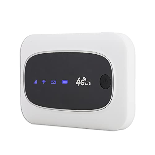 Dpofirs 3G 4G M6 Tragbarer WiFi-Router, Drahtloser Reise-Router mit 4 LED-Leuchten, Bis zu 300 Mbit/s, Max Unterstützung 32GB Hotspot, 10 Benutzer, WiFi-Gerät für SOHO, Auto-Benutzer (Weiß) von Dpofirs
