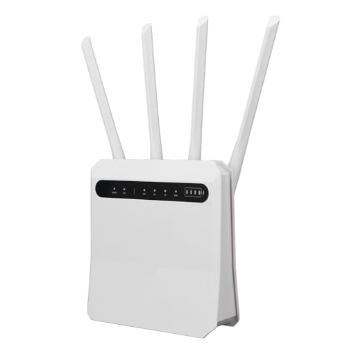 Dpofirs 4G LTE Wireless Router, 300 Mbit/s Entsperrter SIM-Kartensteckplatz, Mobiler WLAN-Hotspot mit High-Gain-Antenne für Europa, Asien (EU-Stecker) von Dpofirs
