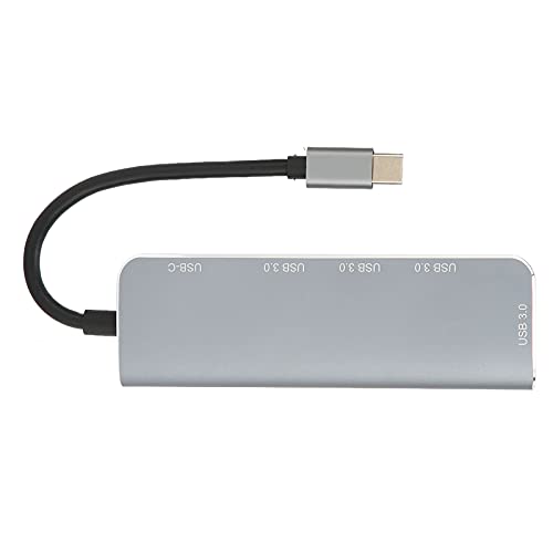Dpofirs 5 in 1 USB C Adapter USB C Hub für Laptop oder Desktop Telefon Notebook, 4 * USB3.0 5 Gbit/s Anschlüsse 1 * 60 W + Typ C PD3.0 Schnelle Stromversorgung Port Lade Dockingstation von Dpofirs