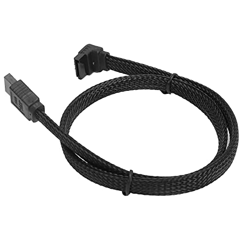 Dpofirs 50cm Serial ATA 3.0 Datenkabel, Serial ATA Kabel 7P Elbow Kompatibel mit Serial ATAI/II mit Farbigem Mesh Line Style, Hohe SSD Übertragungsgeschwindigkeit (schwarz (Ellenbogen)) von Dpofirs