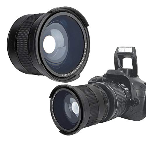 Dpofirs 58MM 0.35X Fisheye Superweitwinkelobjektiv für SLR DSLR Kamera Schwarz, Fisheye Objektiv Kompatibel mit 58mm Objektiven, 58mm Fisheye für die Meisten SLR Kameras und Digitalkameras. von Dpofirs