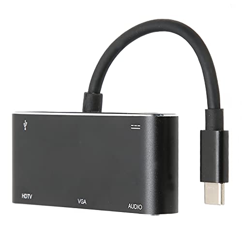 Dpofirs 5in1 -Multi-Port-Hub, Tragbarer -Hub mit USB-PD-Ladeanschluss + VGA-Anschluss + High-Definition-Multimedia-Schnittstellenanschluss + 3,5-mm-Audioschnittstelle für Videospiele von Dpofirs