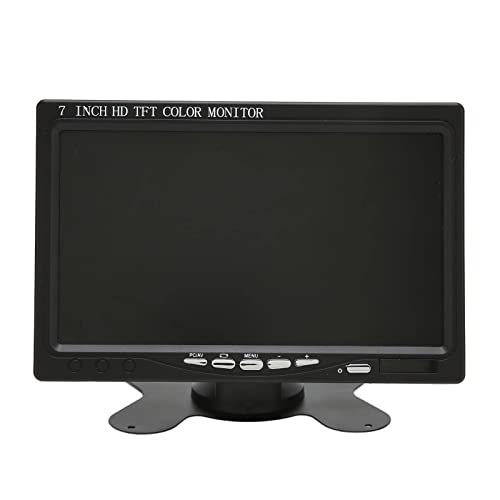 Dpofirs 7 Zoll TFT LCD Auto Farb Rückfahrbildschirm, 1024 X 600 HD Auto Monitor HDMI/VGA/AV Eingang, Monitor mit Lautsprechern für die Rückfahrkamera Beim Parken(EU) von Dpofirs