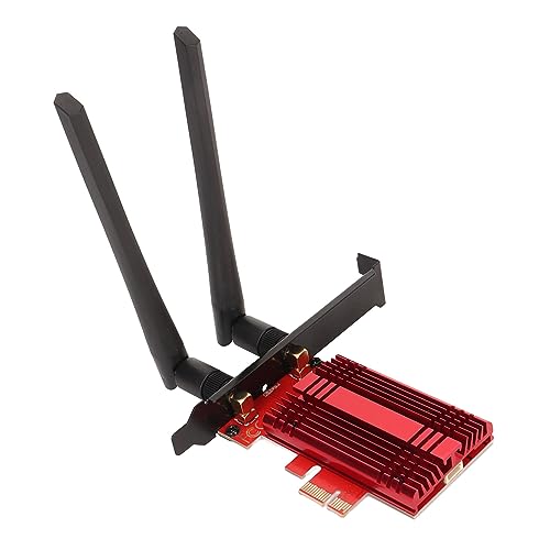 Dpofirs AX200 WiFi 6 Netzwerkkarte, 2,4 G 5,8 G Dual Band Wireless PCIE WiFi Adapter mit Kühlkörper für Win10 11 64 Bit, Bluetooth Gigabit Netzwerkkarte für Desktop PC von Dpofirs