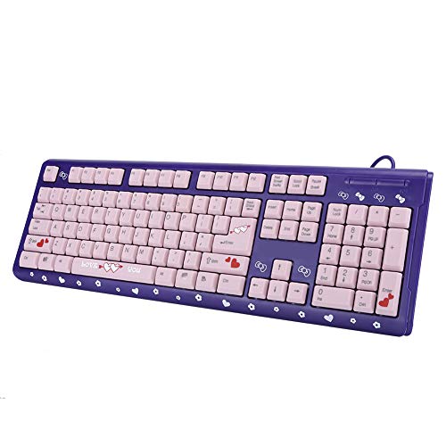 Dpofirs Anti-Verschleiß-Zeichen-Tastatur, Computer-Tastatur, für Zuhause, Büro, (Purpur Rosa) von Dpofirs