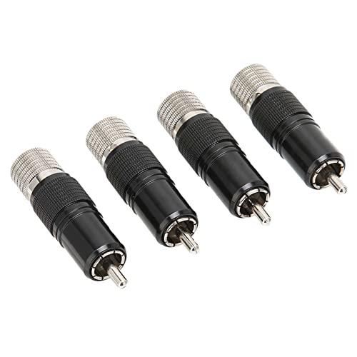 Dpofirs Cinch-Adapter Audio-Stereo-Kabel, 4 STÜCKE Cinch-Lotus-Stecker Rhodiniertes Messing Lötfrei 10 MM Cinch-Stecker R1738 von Dpofirs