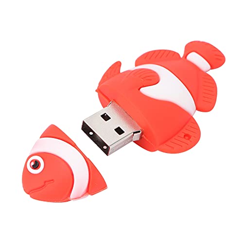 Dpofirs Clownfish Designed USB Flash Drive, Anhänger Schlüsselanhänger Cartoon U Disk, Cartoon U Disk Geschenke Rot für Freunde, Plug and Play, 16GB/32GB/64GB/128GB (32 GB) von Dpofirs