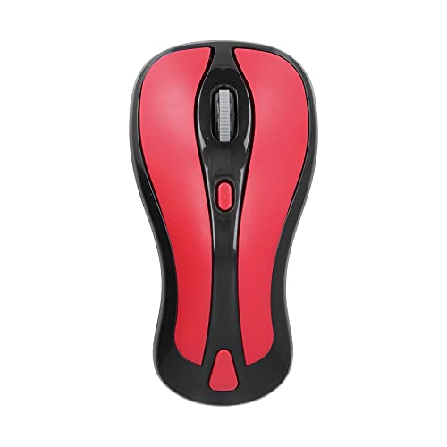 Dpofirs Coole Kabellose Maus mit 2,4-Empfänger, Optische Maus und Fernbedienungsmaus Zwei Modi, Tragbares Computerzubehör Gaming-Maus (Schwarz Rot) von Dpofirs