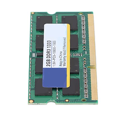 Dpofirs DDR3 Ram Haltbarer Tragbarer Notebook Speicher, Leistungsstarke Stabile Leistung, 204PIN, PC3 10600/PC3 12800 Bandbreite, für Gaming Arbeitsnotebook (1333 MHz 2 GB) von Dpofirs