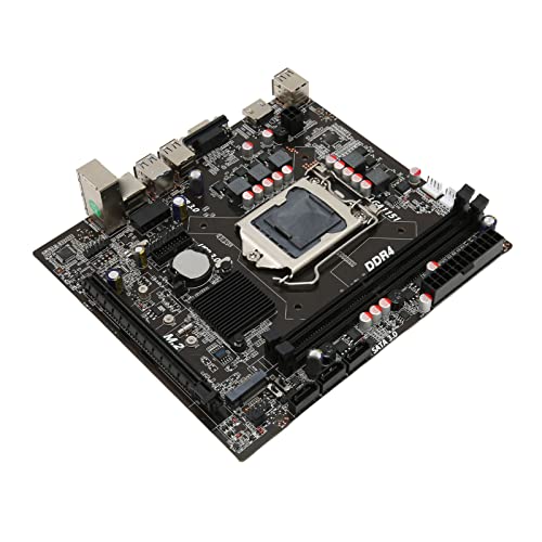 Dpofirs Desktop-Computer M-ATX-Motherboard, DDR4 LGA 1151-Sockel H110-Motherboard, PCI E X16 Gen 3.0, SATA3.0X 3, VGA, M.2, HD MI, NGFF+NVME-Unterstützung von Dpofirs