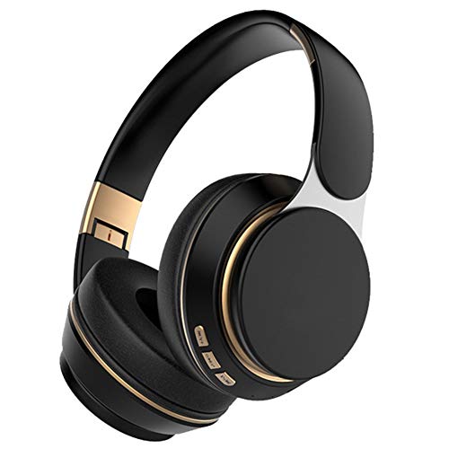 Dpofirs Drahtlose Over-Ear-Kopfhörer, Bluetooth 5.0-Stereo-Headset, Faltbare HiFi-Stereo-Kopfhörer mit Mikrofon, Gaming-Headset mit Kabelmodus, 10-Stunden-Spielzeit(Schwarz) von Dpofirs