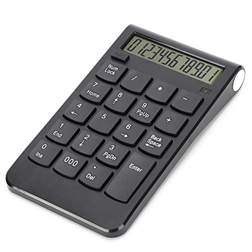 Dpofirs Drahtlose Zehnertastatur mit 20 Tasten, tragbare ultraflache Zifferntastatur mit 2,4 G, Digitale USB Buchhaltungstastatur für Laptop Desktop PC Notebook(Schwarz) von Dpofirs