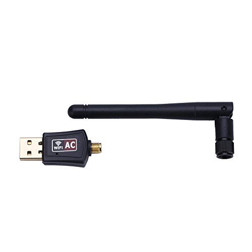 Dpofirs Drahtloser Dualband-USB-Adapter, Highspeed-WLAN-USB-Netzwerkkartenstandards IEEE 802.11b/g/n/ac, Tragbares Dualband-Antennen-Netzwerkgerät mit Externer Effizienz von Dpofirs