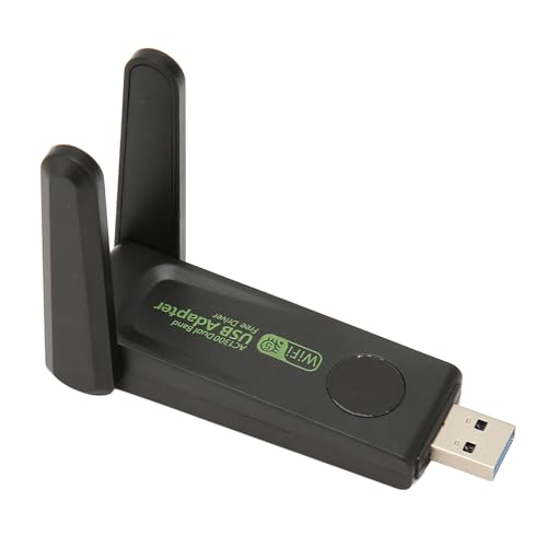 Drahtloser Netzwerkkartenadapter, 2,4 G 5 G Dualband WLAN Computernetzwerkkarte mit Doppelter Drehbarer Antenne, Tragbarer 1300 Mbit/s USB3.0 Hochgeschwindigkeits WLAN Adapter von Dpofirs