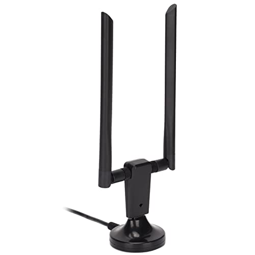 Drahtloser USB WLAN Adapter für PC, Dual 5 Dbi Antenne, USB3.0 Schnellgeschwindigkeits WLAN Computernetzwerkadapter von Dpofirs