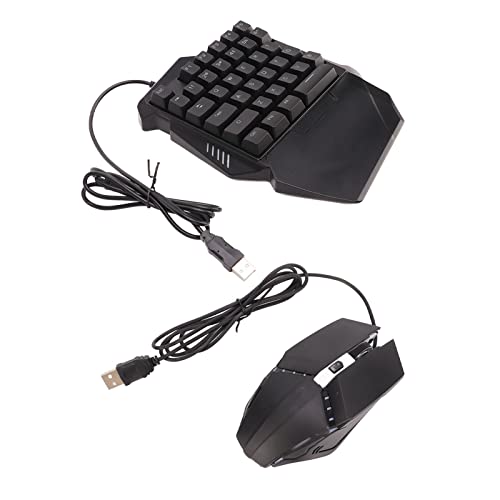 Dpofirs Einhand RGB Gaming Tastatur und Hintergrundbeleuchtete Maus Kombination, Einhand Tastatur Maus Set, Kabelgebunden, 35 Tasten, RGB Hintergrundbeleuchtung, Tragbare Spieltastatur Dpofirs Einhand RGB Gaming Tastatur und Hintergrundbeleuchtete Maus Kombination, Einhand Tastatur Maus Set, Kabelgebunden, 35 Tasten, RGB Hintergrundbeleuchtung, Tragbare Spieltastatur von Dpofirs
