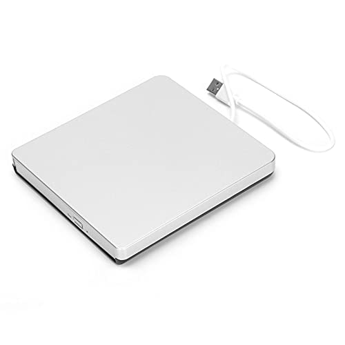 Dpofirs Externes CD-Laufwerk USB2.0 Portable Slim Externes DVD-Laufwerk，CD DVD +/-RW ROM Rewriter Brenner Brenner/Player für Wins XP/2003/Wind8/Wind10/Vista/7, für, für OS X (Silber) von Dpofirs