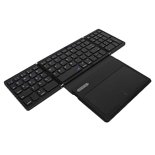 Dpofirs Faltbare Bluetooth Tastatur mit Touchpad Geringe Latenz,Tragbare Tastatur Einfache Bedienung, Bluetooth Keyboard PU Leder ABS Material für Tablets Smartphones Geräte von Dpofirs