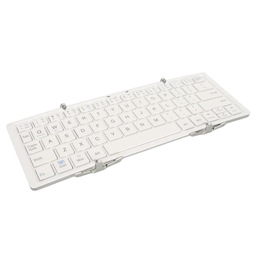Dpofirs Faltbare -Tastatur, Bodenschale aus Aluminiumlegierung, Konkaves Fingerspitzen-Design, für Tablets, Smartphones, OS (Elfenbeinweiß) von Dpofirs