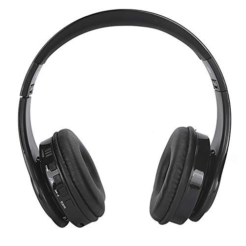 Dpofirs Faltbare kabellose Bluetooth-Kopfhörer, tragbare Kopfbandkopfhörer für Studio, Musik, Sport und Spiele, HiFi-Over-Ear-Kopfhörer mit Mikrofon für Anrufe(schwarz) von Dpofirs