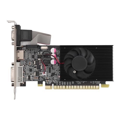 Dpofirs GT 210 1 GB 64 Bit DDR3-Grafikkarte, für DirectX 10.1, PCI Express 2.0 16X-Steckplatz, HD-Multimedia-Schnittstelle, DVI, VGA, Computer-Grafikkarte für Büro und Zuhause von Dpofirs