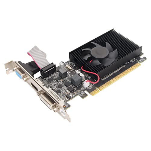 Dpofirs 1G DDR3-Grafikkarte, 1 GB GDDR3 64 Bit 589 MHz Spiel-Grafikkarte mit HD DVI VGA, Grafikkarte für Desktop-Computer, Gaming, Büro von Dpofirs