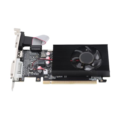 Dpofirs GT710 2 GB 64-Bit-DDR3-Grafikkarte, für DirectX 11, PCI Express 2.0 16X-Steckplatz, HD-Multimedia-Schnittstelle, DVI, VGA, Computer-Grafikkarte für PC, für Office Home von Dpofirs