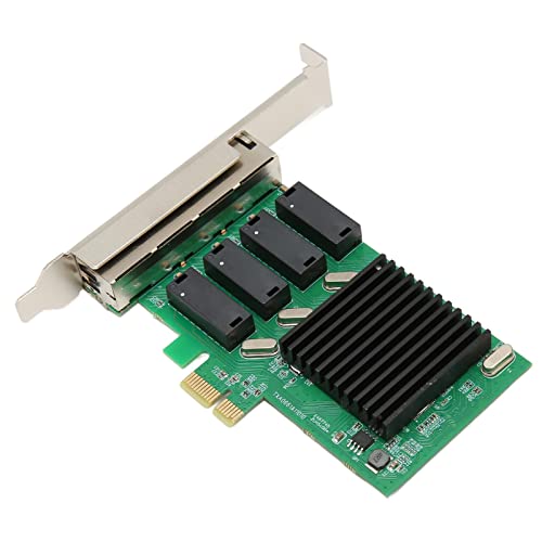 Dpofirs Gigabit-Ethernet-PCI-Express-Netzwerkkarte, 10 100 1000 Mbit/s LAN-NIC-Karte RJ45-LAN-Adapterkonverter mit 4 Ethernet-Ports, Netzwerkkarten für Desktop-PC von Dpofirs
