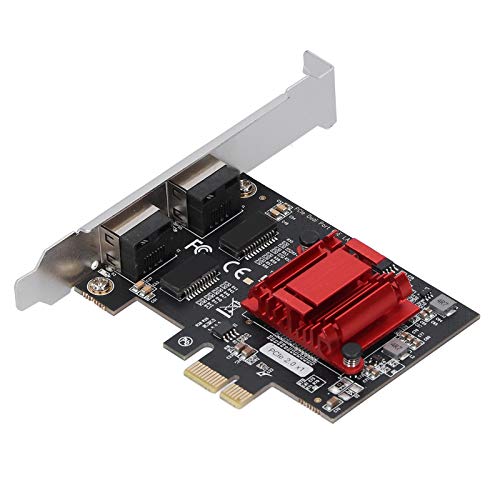 Dpofirs Gigabit-Ethernet-PCI-Express-PCI-E-Netzwerkkarte, Dual-Port-Server-Computer PCI-Express-Gigabit-Ethernet-Karte RJ45-LAN-Controller Für -82576EB von Dpofirs