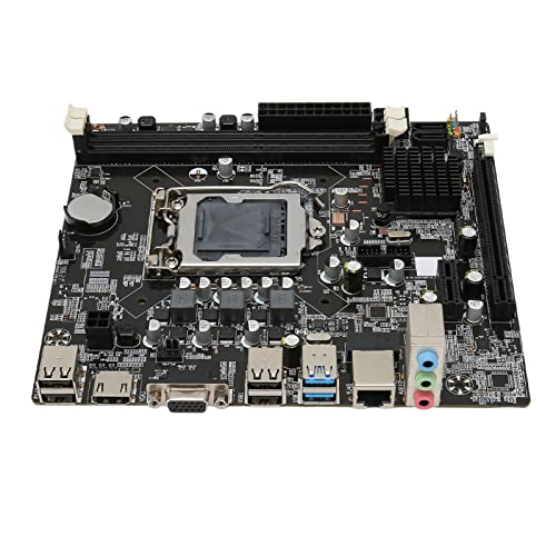 Dpofirs H61 DDR3-Mainboard, 16 GB LGA1155 PC-Motherboard-Set, Unterstützt Intel Core I7 I5 I3, VGA-HD-Videoausgang, PC-Gaming-Motherboard für Arbeitsspiele von Dpofirs