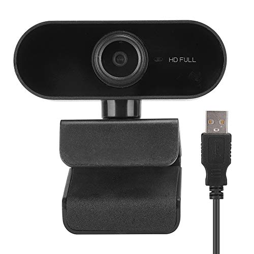 Dpofirs HD 1920x1080 Hochauflösende Webcam mit eingebautem Mikrofon, tragbarer USB 2.0-Treiber-Webcam für Computer und Laptops, 360 ° drehbare Webcam für Live-Streaming(schwarz) von Dpofirs